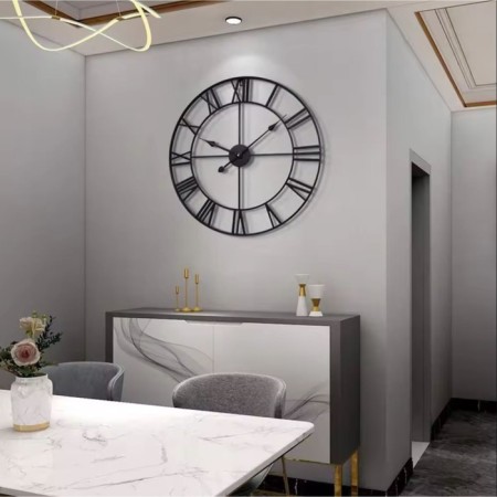 Wall clock, series: loft, "talent", discrete move, D-60 cm-6