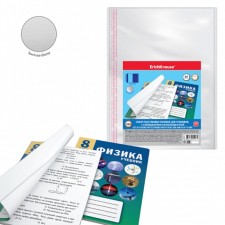 Set of covers PP 10 pcs, 232 x 440 mm, 80 μm, Erichkrause, Glossy Clear, for textbooks, with adhesive valve to the edge, glossy, transparent