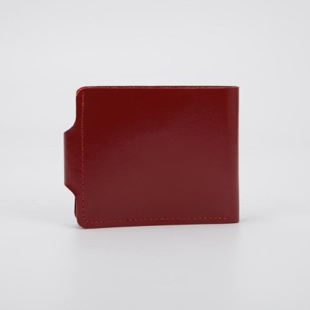 Women's wallet on the button, red color-1