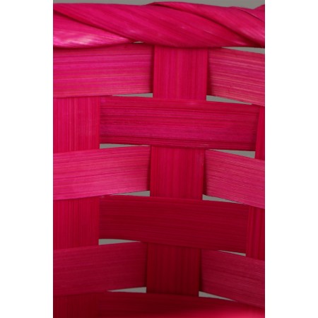 Wicker basket, D13 x h9.5/28cm, bamboo, pink-5
