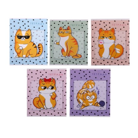 Notebook of 48 sheets in Calligrata Catca "Cats", covered cardboard, OFSET block, mix