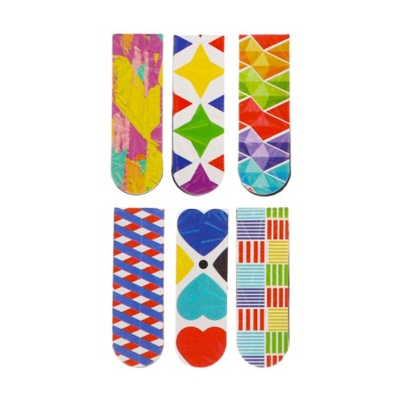 A set of magnetic bookmarks for books 6 pieces abstraction 60*19mm mix Calligrata-10