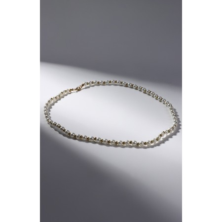 Beads "Pearls" on the chain, ball No. 6, white color in gold, l = 53 cm-1