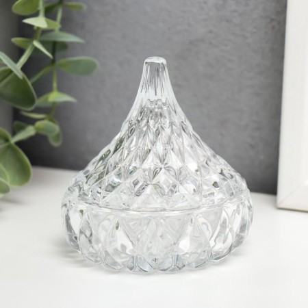 Casket glass "Lukovka" transparent 9x7.8x7.8 cm