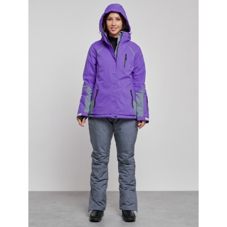 Ski costume female winter, size 44, purple color-4