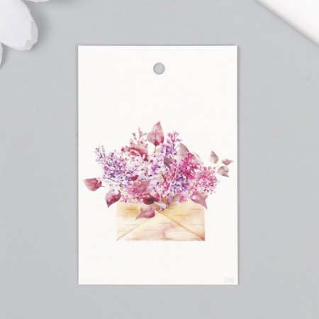 Tag "flowers in the envelope" 4x6 cm