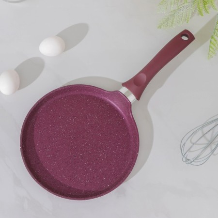 Pancake pan Trendy Style, D = 22 cm, plastic handle, anti -stick coating, purple color-1