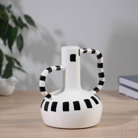 VAZA Ceramics Table "Picasso" (manual painting) Grace's jug, 18x13 cm, black and white-1