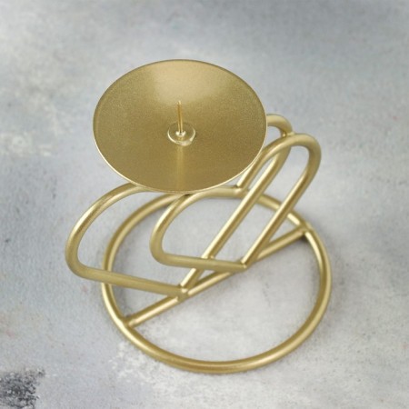 Valentine 3 candlestick for one candle, 10x10.7 cm, gold-3