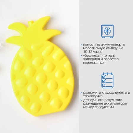 Cold battery "Master K. Pineapp", 250 ml, 19.5 x 12.5 cm, yellow, set 2 pcs-3