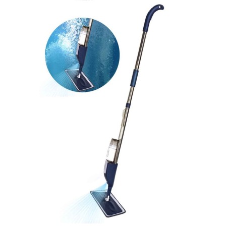 Pioneer MS015 mop for washing the floor with a spray, 400 ml, 120 cm, the color is blue-silver