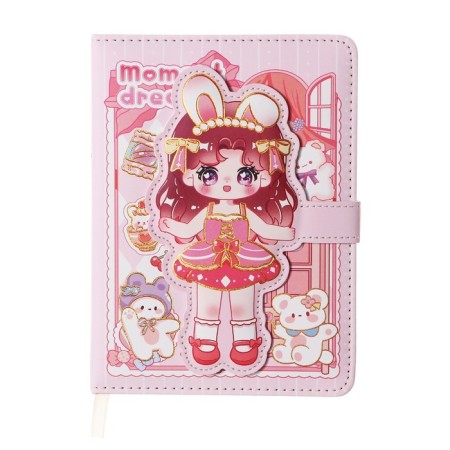 Gift notebook, A6+, 100 sheets, color block, with a curly knife, PVC cover, "Anime", mix-2