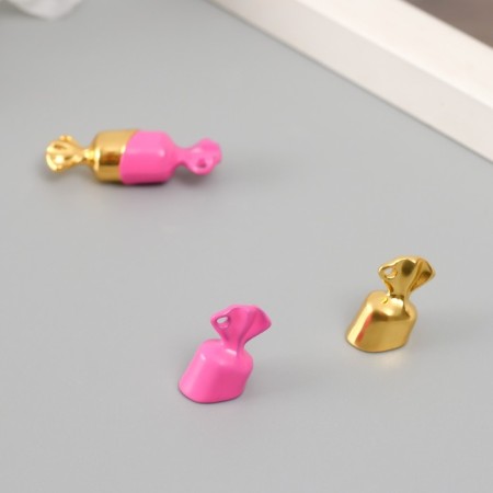 Magnetic Metal Castle "Candy" gold and pink set 2 pcs 1x3x1 cm-2