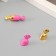 Magnetic Metal Castle "Candy" gold and pink set 2 pcs 1x3x1 cm