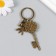 Metal keychain, glass "Fish and key with the eastern pattern" Bronze 10 cm