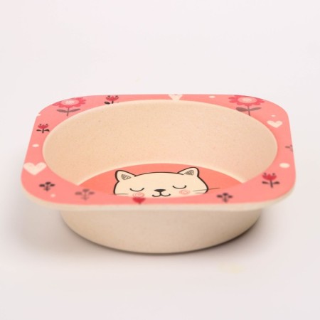 A set of children's bamboo dishes "Kithechka", plate, bowl, glass, devices, 5 items-4
