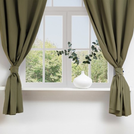 A set of curtains for the kitchen with sequences of Ethel "Kitchen", green color, 150x180 cm - 2 pcs