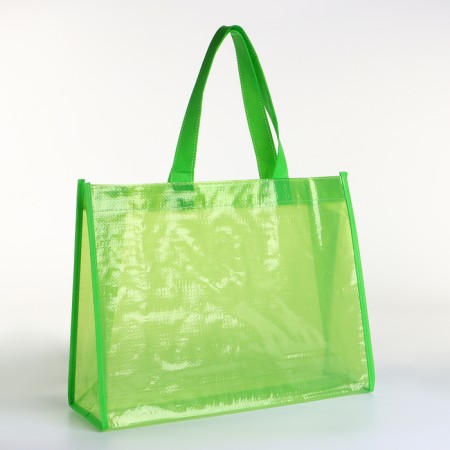 Household bag without fastening, green color