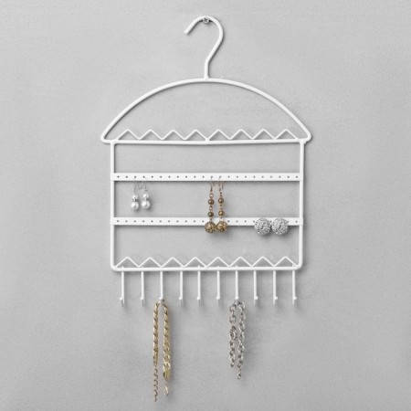 Organizer for jewelry "Hangers", 28 × 6.7 × 36 cm, white color-1