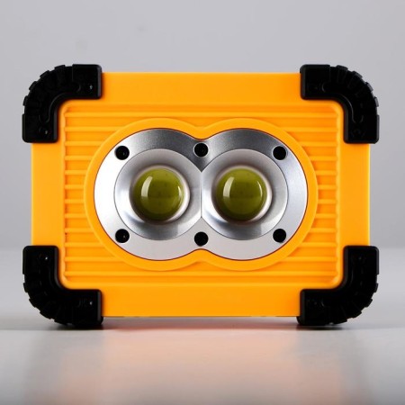 LED spotlight, 15 W, 2400 mAh, solar battery, USB, charging for phone-1