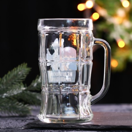 New Year! New Year's glass beer mug "Not a children's holiday!" 500 ml-2