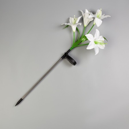 Garden lamp on the sunny battery "Lily White", 80 cm, 4 LED, glow of multi (RGB)-4
