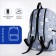 School backpack from textiles on a zipper, 3 pockets, pencil case, blue color