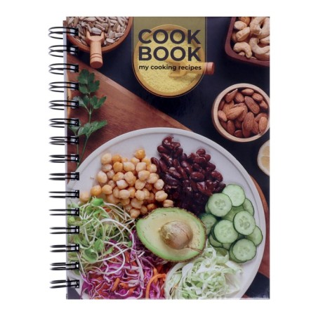 A book for recording culinary recipes A5, 80 sheets on the crest "vegan", solid cover, colored separators