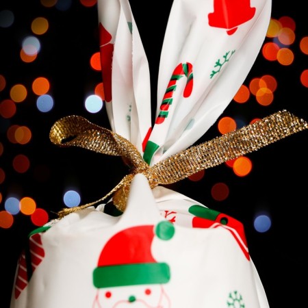 Polyethylene gift package with ears "garland", 13 x 22 cm-1