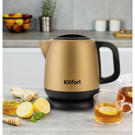 Electric kettle KitFort KT-6111, Metal, 1 L, 1630 W, Auto COURT, Bronze-3