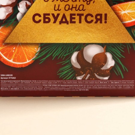 New Year's gift set “Believe in a dream, and it will come true”: chocolate, tea-5
