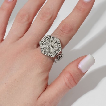Ring "Asgard", color black silver, 20 size-1