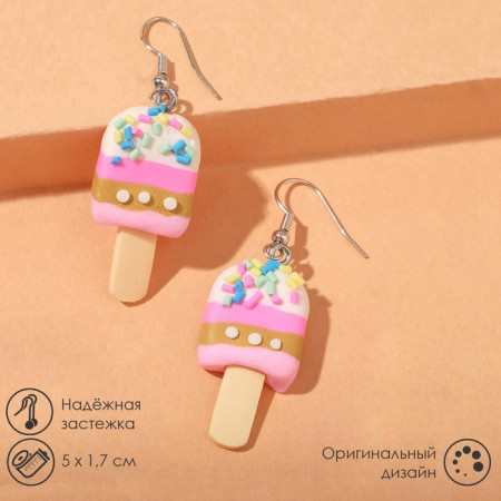 Earrings Assorted "Sweets" ice cream on a stick, color