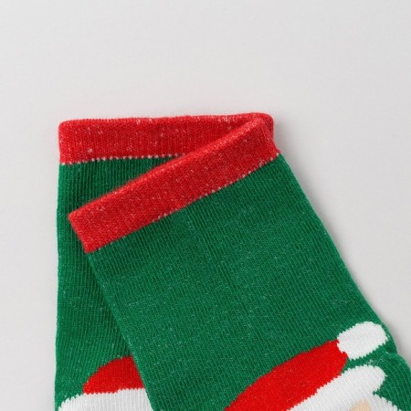 Children's socks "Frost red nose", green color, size 18-20-2