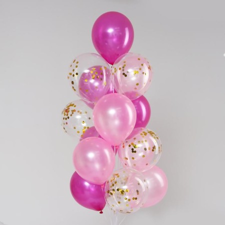 Bouquet of balls "Fantasy", latex, with confetti, set of 15 pcs.