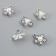 Decor for creativity metal, rhinestones "Five -up with a edging" silver 1.9x1.7 cm