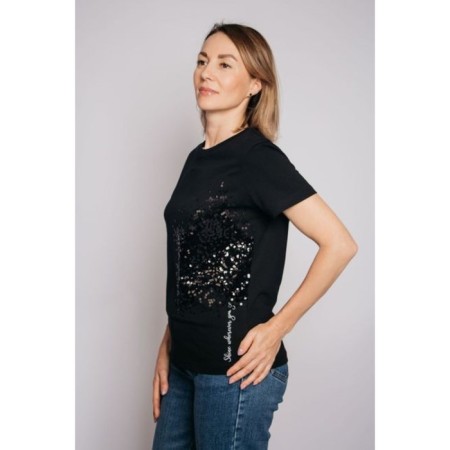 Women's T -shirt Let’s go "Star", size 44, black color-1
