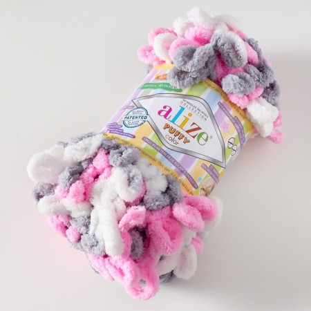 Yarn "Puffy Color" 100 % micropoliester 9m/100g (6370)-1