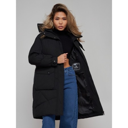 Coat insulated winter female, size 50, black color-18