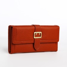 Women's wallet on the button, redhead color