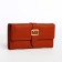 Women's wallet on the button, redhead color