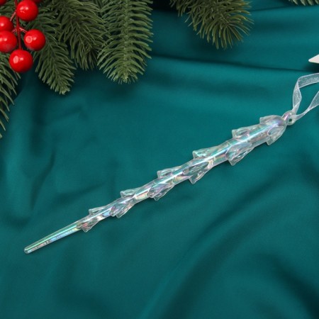 Christmas tree decoration "Tough icicle" 19x1 cm, transparent-1