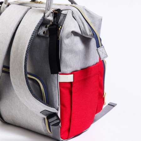 Women's backpack with a thermal carman, thermal drum - portfolio, gray/red color-5