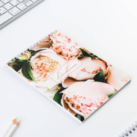 Notepad "Flowers", A5 format, 40 sheets, cardboard cover soft-3