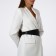 Women's belt, width 9.5 cm, clove buckle, black color