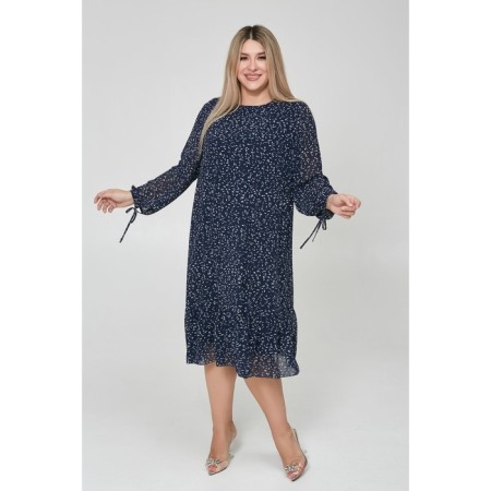 Women's dress, size 66, dark blue color-6