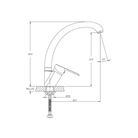 Kitchen mixer Rush Victoria VI7135-22, single-leaf, chrome-1