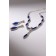 Set 2 objects: earrings, sheet of the sheetopad thin rhombus, the color is turquoise-white in silver, 45 cm