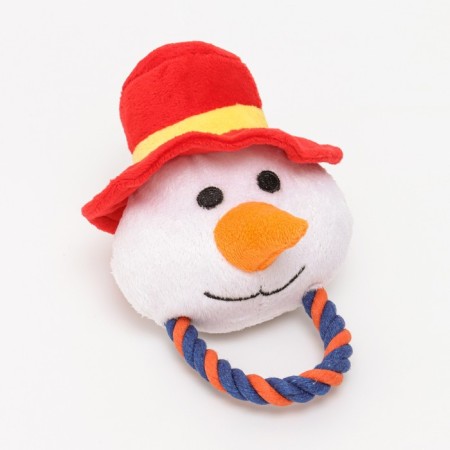 Soft toy for dogs "Snowman with a rope" with a squeak-1