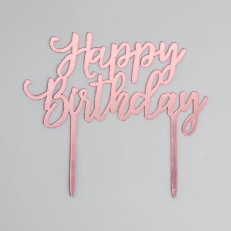 Topper "Happy Birthday", color pink gold